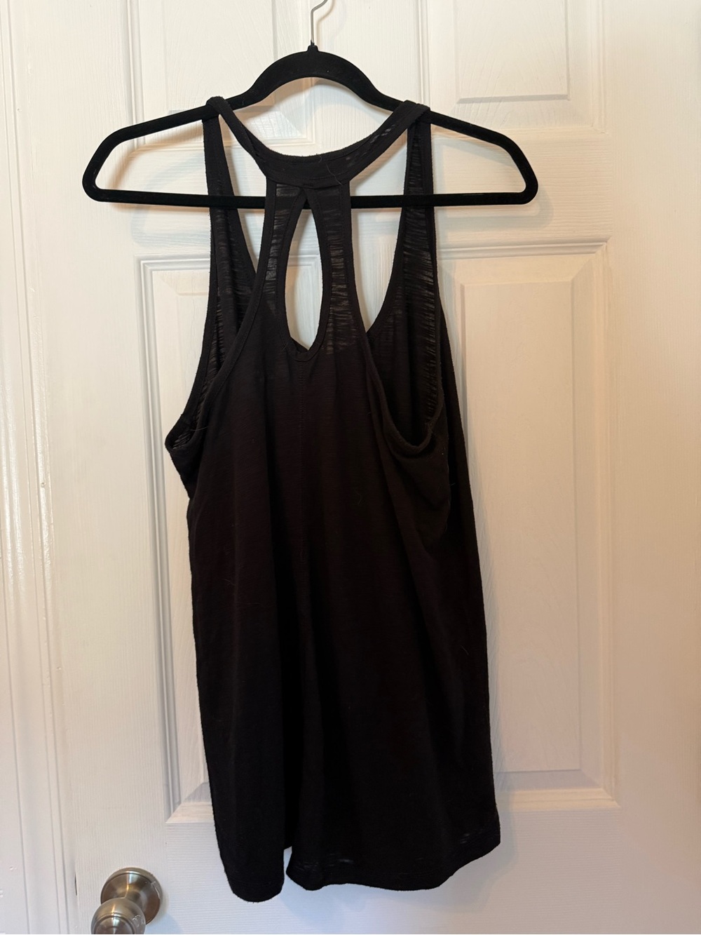 Women's Black Racerback Tank with Keyhole Detail